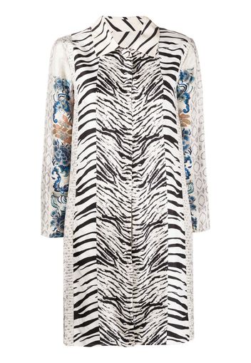 zebra-print silk coat