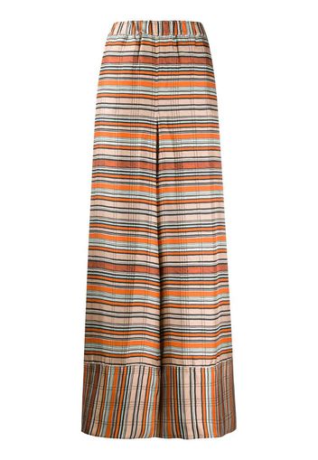 striped silk wide-leg trousers