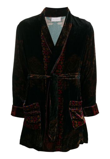velvet tie-waist kimono