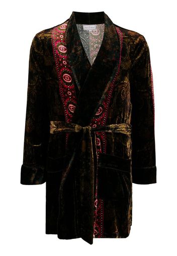 tied thigh-length robe