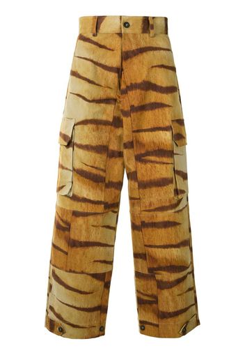 tiger print wide trousers