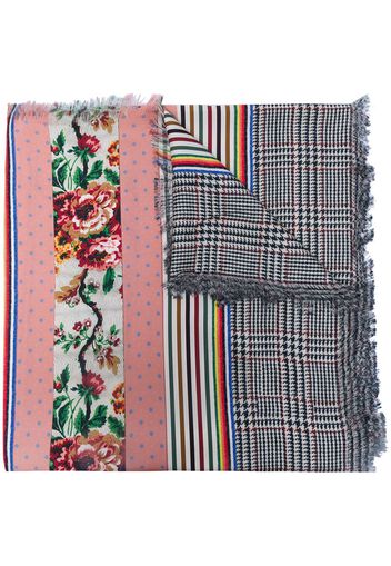 Pierre-Louis Mascia multi-pattern panelled silk scarf - Rosa