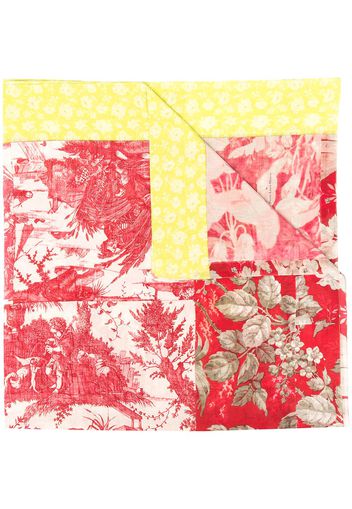 Pierre-Louis Mascia panelled-print cotton-silk scarf - Rosso