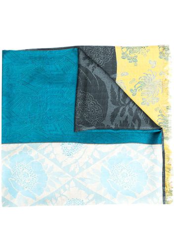 Pierre-Louis Mascia jacquard panelled silk scarf - Blu