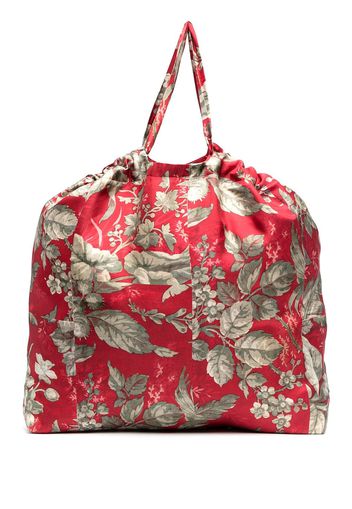 Pierre-Louis Mascia Aloe floral print silk tote - Rosso