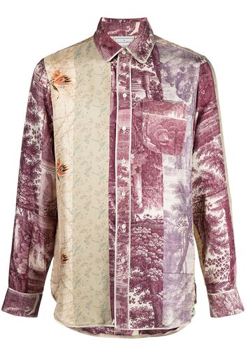 Pierre-Louis Mascia mixed-print silk shirt - Toni neutri