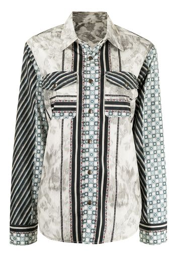 Pierre-Louis Mascia Giacca-camicia con stampa patchwork - Multicolore