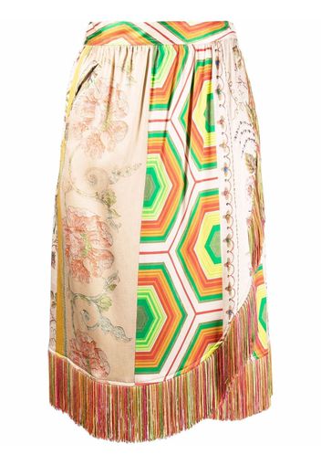 Pierre-Louis Mascia patchwork silk skirt - Toni neutri