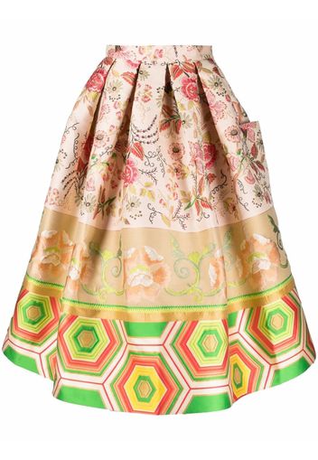 Pierre-Louis Mascia high-waist floral-embroidered skirt - Toni neutri