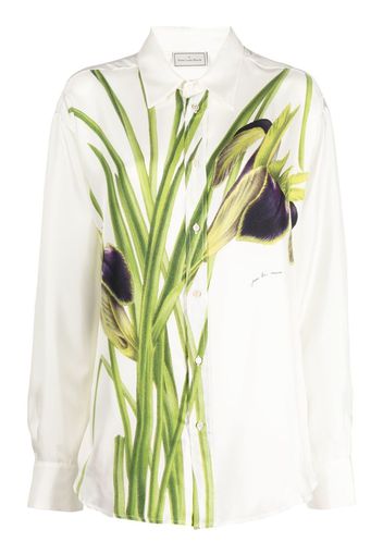 Pierre-Louis Mascia floral-print silk shirt - Bianco