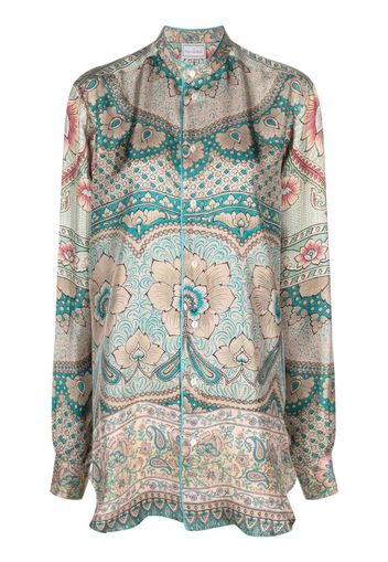 Pierre-Louis Mascia Aloe floral paisley-print shirt - Blu