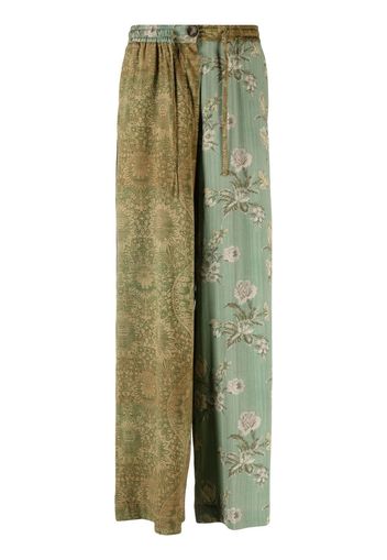 Pierre-Louis Mascia wide-leg patterned trousers - Verde