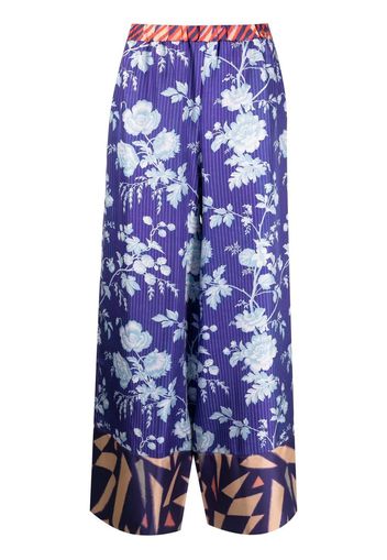 Pierre-Louis Mascia floral-print silk trousers - Blu