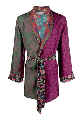 Pierre-Louis Mascia patterned belted silk jacket - Viola