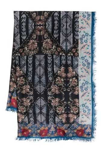 Pierre-Louis Mascia mix-pattern silk scarf - Blu