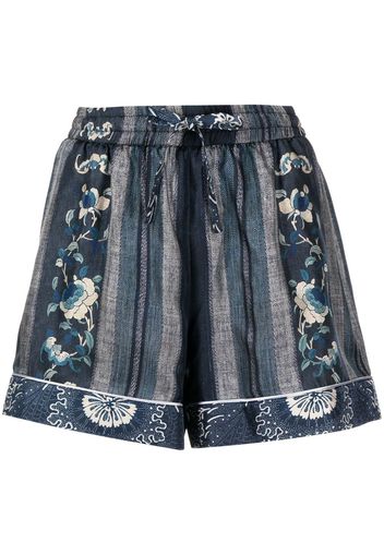 Pierre-Louis Mascia floral-print short shorts - Blu