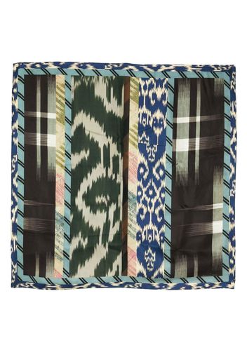 Pierre-Louis Mascia silk mix-pattern square scarf - Blu