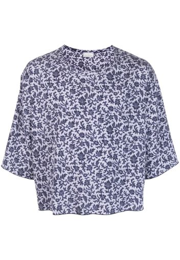 Pierre-Louis Mascia floral print silk T-shirt - Blu