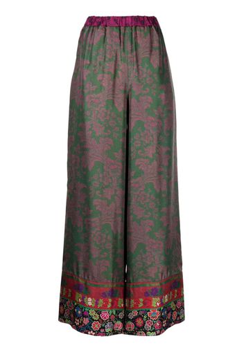 Pierre-Louis Mascia graphic-print silk palazzo pants - Viola