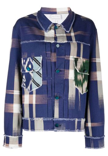 Pierre-Louis Mascia buttoned-up checked pattern - Blu