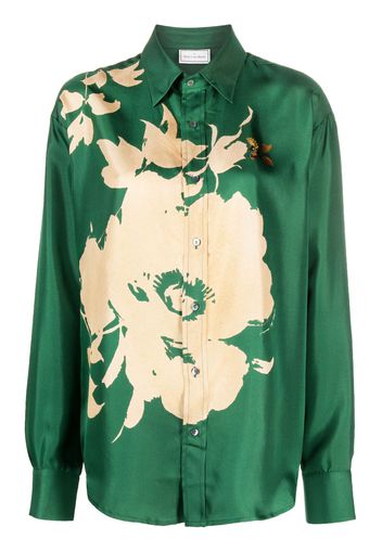 Pierre-Louis Mascia Cialda floral-print silk shirt - Verde