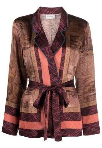 Pierre-Louis Mascia Kamut belted silk blazer - Marrone