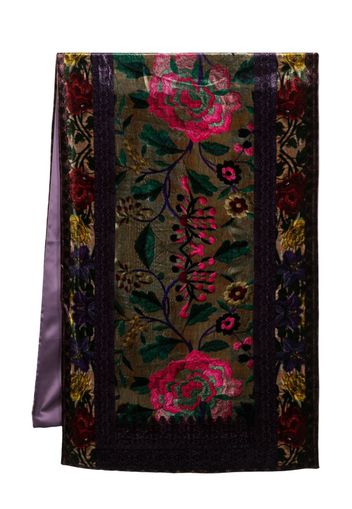 Pierre-Louis Mascia Kanadas floral-embroidered scarf - Viola