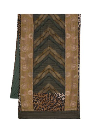 Pierre-Louis Mascia Aloe graphic-print silk scarf - Marrone