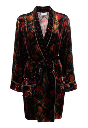 Pierre-Louis Mascia tied-wasit velour coat - Arancione