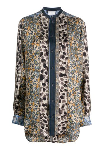 Pierre-Louis Mascia graphic-print silk shirt - Blu