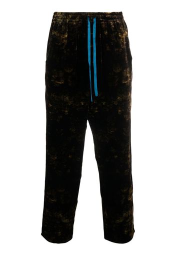 Pierre-Louis Mascia patterned-floral drawstring-waistband trousers - Nero