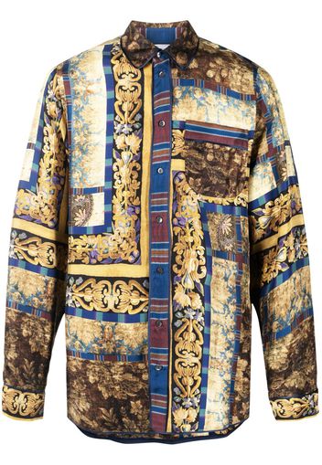 Pierre-Louis Mascia baroque-pattern print silk shirt - Marrone