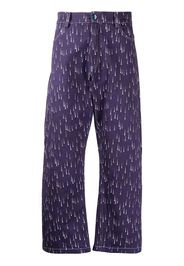 Pierre-Louis Mascia Jeans crop con stampa - Viola