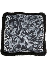 Pierre-Louis Mascia mix-print frayed-edge cushion - Grigio