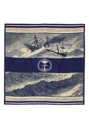 Pierre-Louis Mascia nautical-print silk scarf - Blu