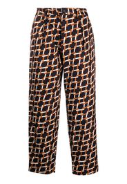 Pierre-Louis Mascia geometric-print straight trousers - Marrone