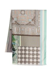 Pierre-Louis Mascia Aloe patchwork-pattern silk scarf - Grigio