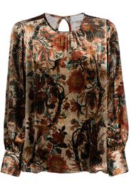 Pierre-Louis Mascia Kanpur velvet-effect blouse - Marrone