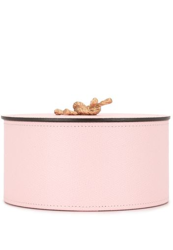 round leather storage box