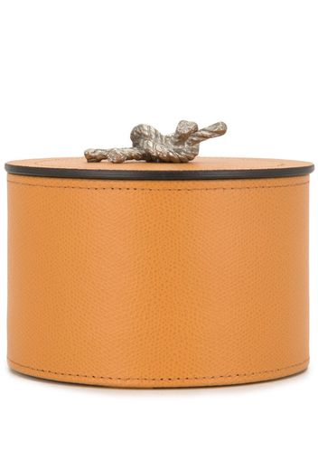 round leather storage box