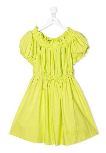 Pinko Kids ruffled-collar cotton dress - Verde