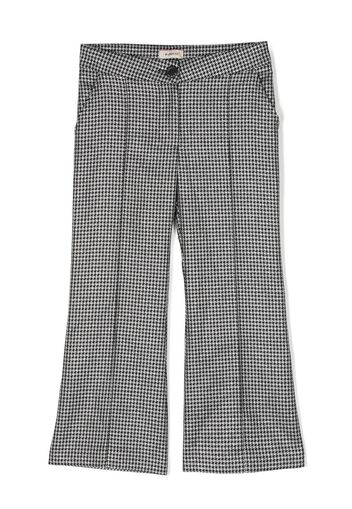 Pinko Kids houndstooth-pattern flared trousers - Nero