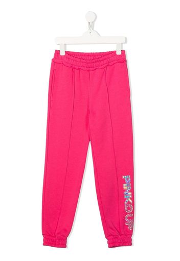Pinko Kids logo-print track-pants - Rosa