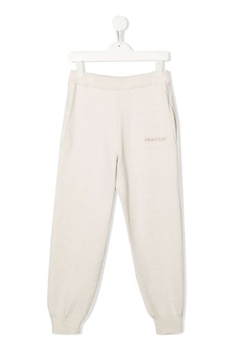 Pinko Kids logo-embroidered track pants - Toni neutri