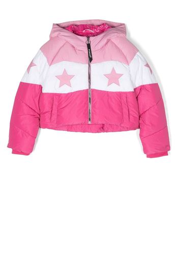 Pinko Kids star patch padded coat - Rosa