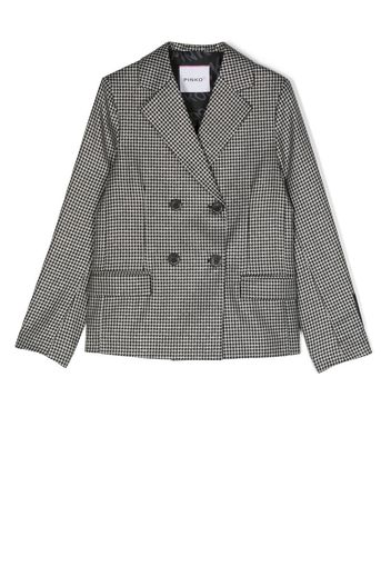 Pinko Kids double-breasted dogtooth-pattern blazer - Nero