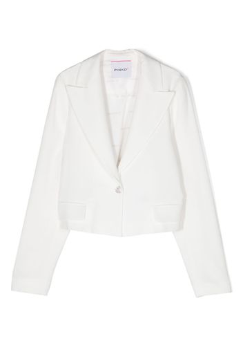 Pinko Kids single-breasted cropped blazer - Bianco