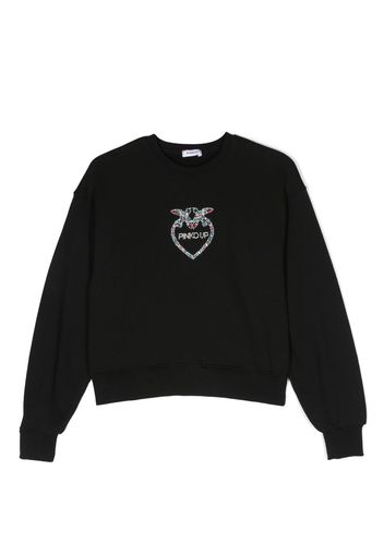 Pinko Kids crystal-embellished logo sweatshirt - Nero