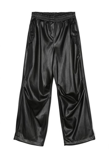 Pinko Kids high-waisted wide-leg trousers - Nero