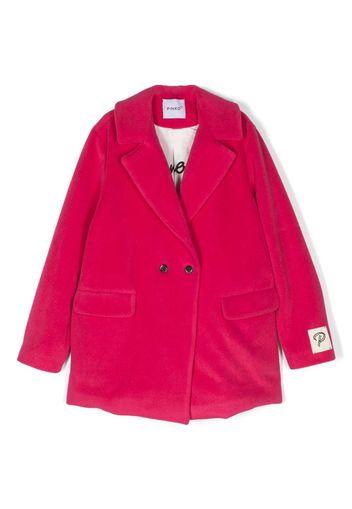 Pinko Kids graphic-print double-breasted coat - Rosa